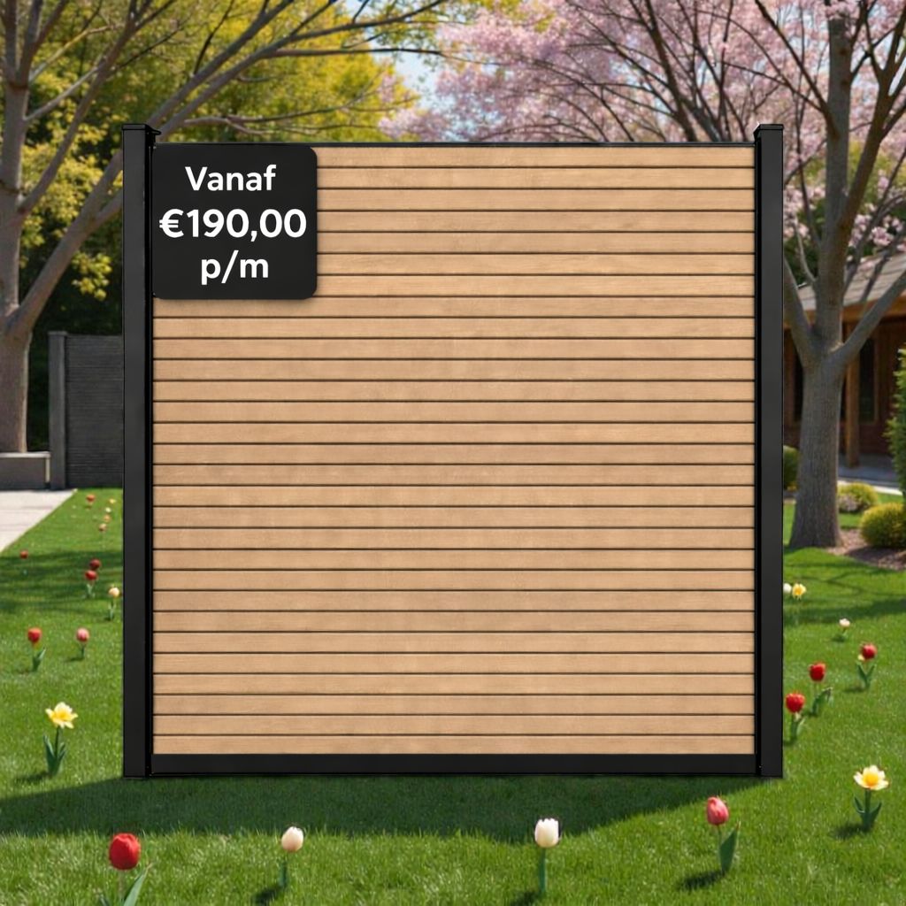 Composiet-Aluminium Schutting oak Rhombus